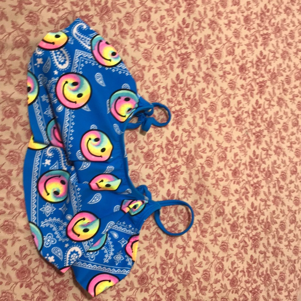 No padding blue emoji bikini top!!